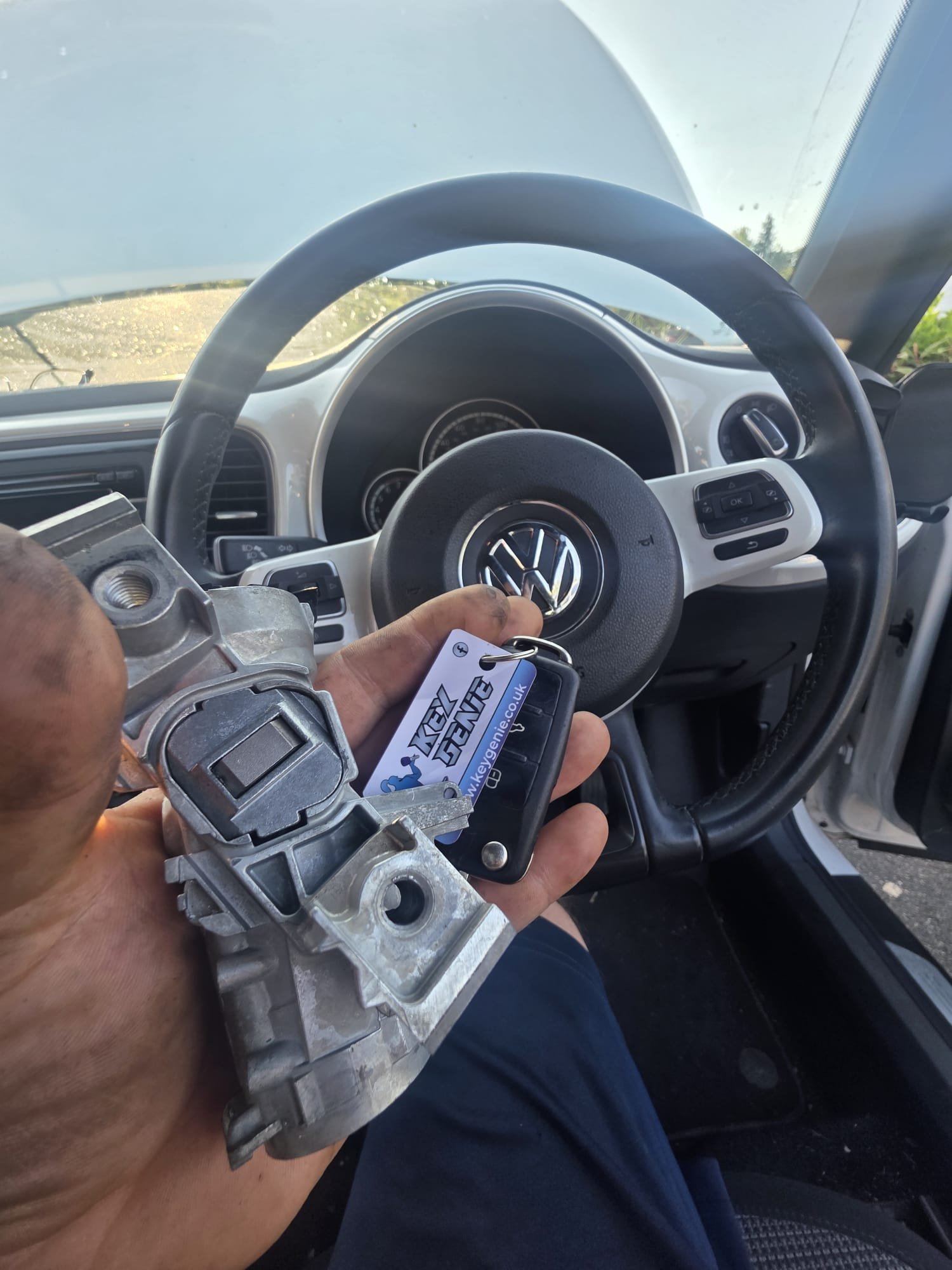 Volkswagen Beetle steering lock diagnosed and replaced by Key Genie